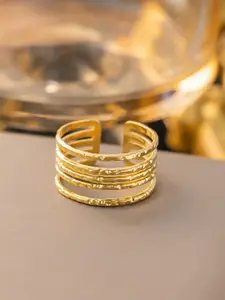 MYKI Gold-Plated Stainless Steel Adjustable Terrific Finger Ring