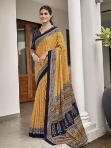 Anouk Ethnic Motifs Printed Pure Cotton Bagru Saree