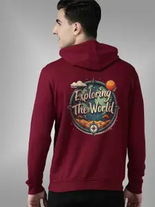 BAESD Men Printed Hooded Long Sleeves Pullover Sweatshirt