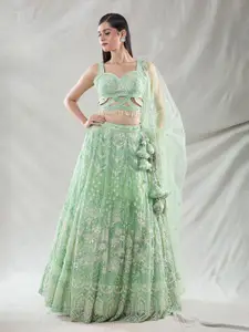 Samyukta Singhania Embellished Sequinned Ready to Wear Lehenga & Blouse With Dupatta