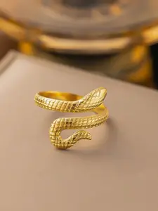 MYKI Stainless Steel Gold-Plated Finger Ring