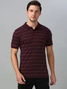 Van Heusen Innerwear Men Striped Polo Collar Pure Cotton T-shirt