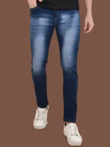 LINARIA Men Classic Tapered Fit Low Distress Heavy Fade Jeans