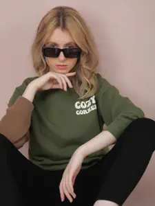 Crimsoune Club Women Typography Printed Sweatshirt