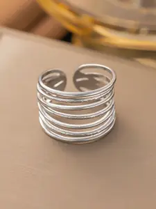 MYKI Silver-Plated Stainless Steel Glamorous Finger Ring