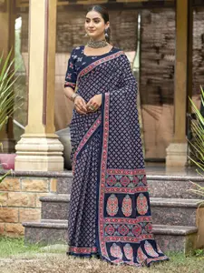 Anouk Ethnic Motifs Pure Cotton Bagru Saree