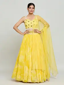 Samyukta Singhania Samyukta Singhani Sunflower Embellished Ready to Wear Lehenga & Blouse With Dupatta