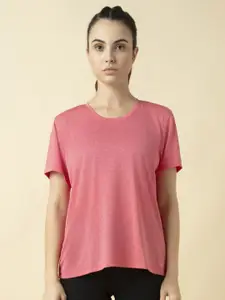 Van Heusen Women Solid Round Neck Relaxed Fit T-shirt