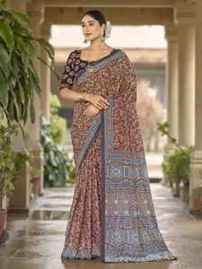 Anouk Ethnic Motifs Printed Pure Cotton Bagru Saree