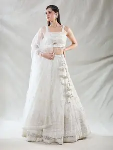 Samyukta Singhania Embroidered Beads & Stones Ready to Wear Lehenga & Blouse With Dupatta