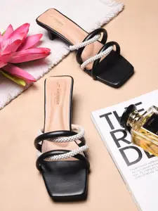 Try Me Women Embellished Open Toe Block Sandals