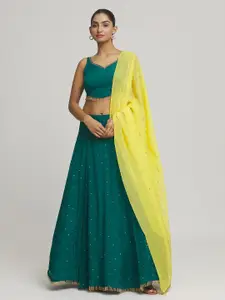 Samyukta Singhania Samyukta Singhani Embellished Sequin Scatter Ready to Wear Lehenga & Blouse With Dupatta