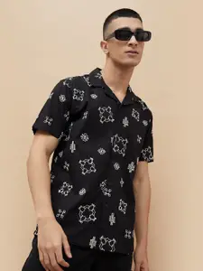 Fame Forever by Lifestyle Men Cuban Collar Floral Printed Cotton Casual Shirt