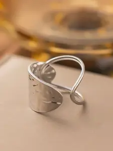 MYKI Silver-Plated Stainless Steel Well-Favored Adjustable Finger Ring