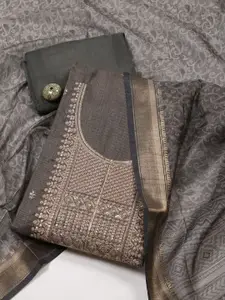 Meena Bazaar Floral Embroidered Sequinned Tissue Unstitched Dress Material