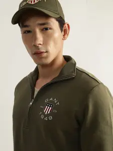 GANT Men Cotton Mock Collar Long Sleeves Pullover Sweatshirt