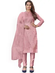 Maroosh Floral Embroidered Sequinned Organza Unstitched Dress Material