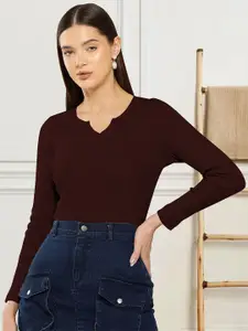 Dream Beauty Fashion Women Solid V-Neck Top