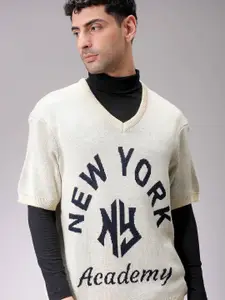 The Indian Garage Co Men Typography Printed Short Sleeves Pullover