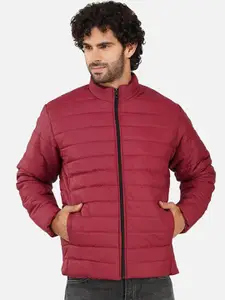 BAESD Men Mock Collar Solid Casual Puffer Jacket