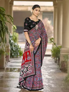 Anouk Ethnic Motifs Printed Pure Cotton Bagru Saree