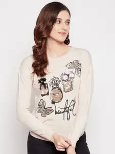 Duke Women Graphic Printed Woollen Pullover Sweater