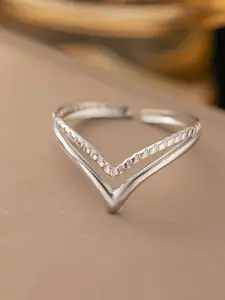 MYKI Silver-Plated Stainless Steel Finger Ring