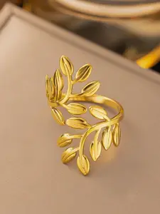 MYKI Gold-Plated Stainless Steel Pretty Finger Ring