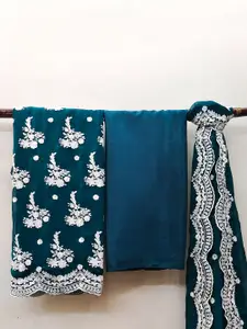 Maroosh Floral Embroidered Unstitched Dress Material