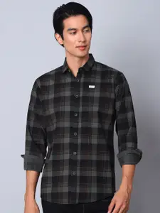 Majestic Man Men Comfort Spread Collar Tartan Checked Cotton Slim Fit Casual Shirt