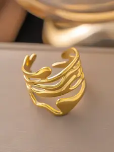 MYKI Gold-Plated Stainless Steel Adjustable Finger Ring