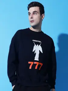 GRIFFEL Men Printed Round Neck Long Sleeves Pullover Sweatshirt