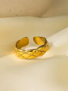 MYKI Gold-Plated Stainless Steel Elegant Finger Ring