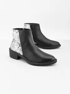The Roadster Lifestyle Co Women Animal Printed Buckled Block Heeled Regular Boots