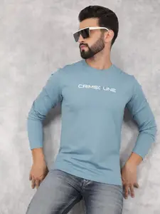 Crimsoune Club Men Graphic Printed Round Neck Cotton Slim Fit T-shirt