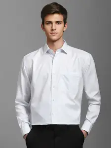 Luxure by Louis Philippe Men Classic Spread Collar Checked Cotton Formal Shirt