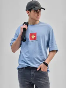 Snitch Men Graphic Printed Round Neck Cotton Oversized T-shirt