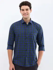 Allen Solly Men Spread Collar Tartan Checked Cotton Slim Fit Casual Shirt