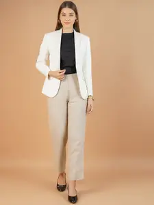 INDOPHILIA Striped Notched Lapel Single Breasted Blazer