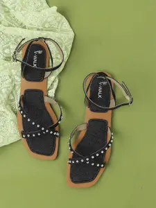 V-WALK Women Embellished Open Toe Flats