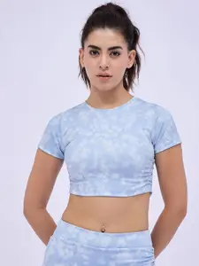 Avanday Floral Print Fitted Short Sleeves Regular Sleeves Crop Top