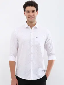 Allen Solly Men Spread Collar Micro Ditsy Printed Cotton Slim Fit Casual Shirt