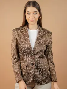 INDOPHILIA Printed Single Breasted Blazer