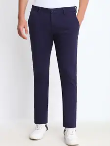 Allen Solly Men Cotton Ultra Solid Mid-Rise Slim Fit Formal Trousers