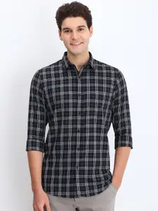 Allen Solly Men Spread Collar Tartan Checked Cotton Slim Fit Casual Shirt