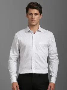 Louis Philippe Men Classic Spread Collar Micro Ditsy Printed Cotton Formal Shirt