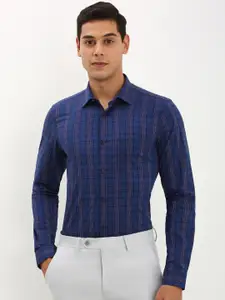 Allen Solly Men Spread Collar Tartan Checked Cotton Slim Fit Formal Shirt