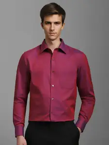 Louis Philippe Men Classic Spread Collar Solid Cotton Formal Shirt