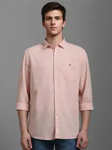 Louis Philippe Jeans Men Spread Collar Solid Cotton Slim Fit Casual Shirt