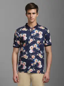 Louis Philippe Sport Men Floral Printed Polo Collar T-shirt